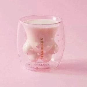 Cat Paw 2019 Starbucks Limited Edition  Sakura 6oz Pink Double Wall Glass Mug